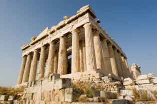 O Partenón, na Acrópole de Atenas