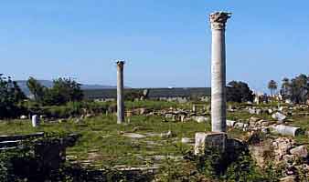 Restos arqueolóxicos do barrio cristián de Hipona