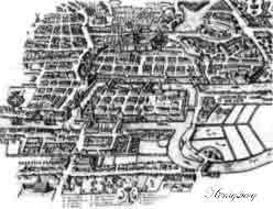 Mapa da cidade de Königsberg no século XVIII